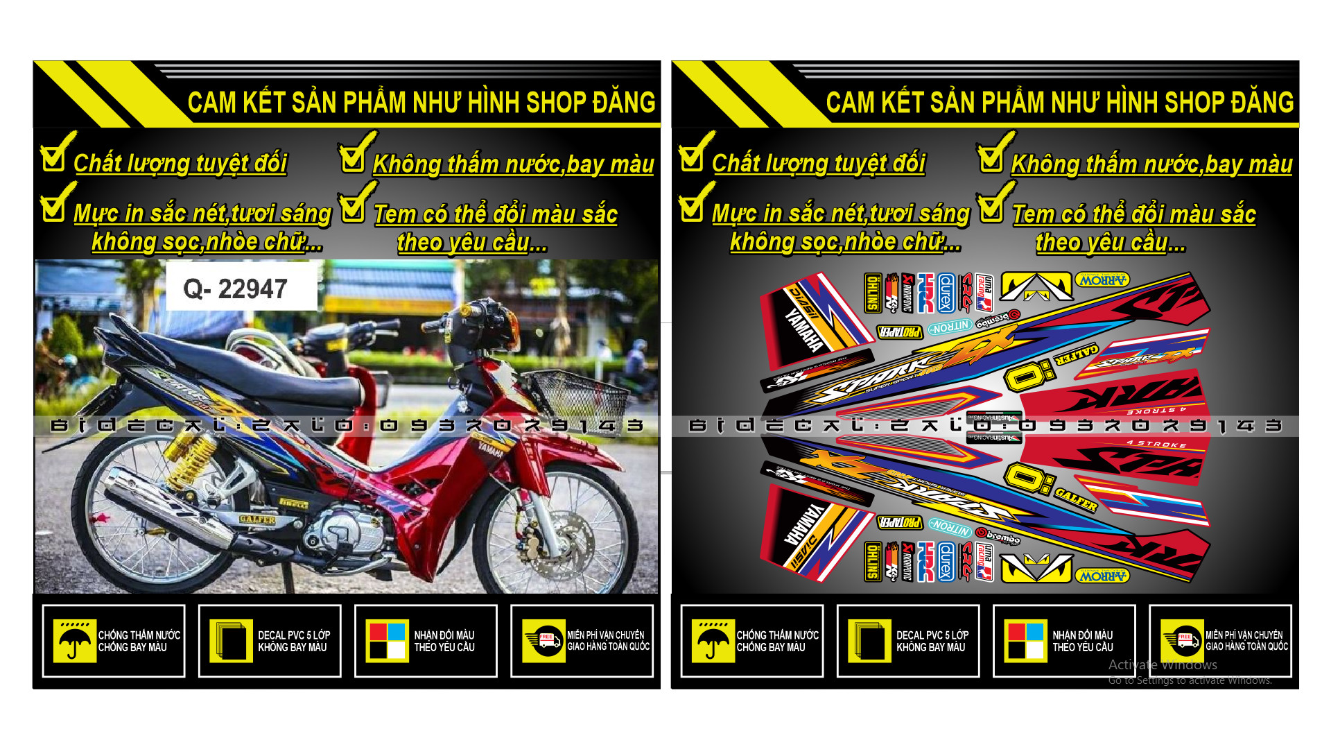 TEM RỜI SIRIUS MẪU SPARK ZX PHỐI ĐỎ ĐEN - CT89
