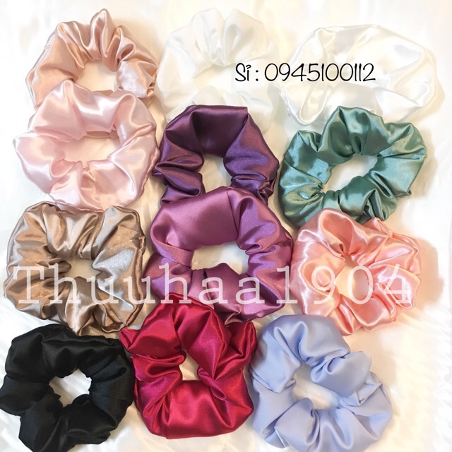 Cột Tóc Vải Scrunchies - Dây Buộc Tóc Vải Các Màu Vintage Ảnh Thật ( Bảng 1)