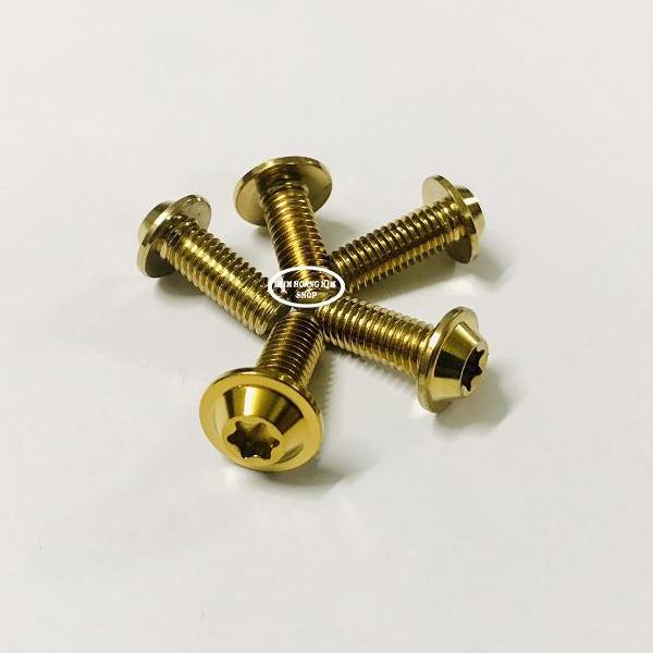 [HCM]Bộ 5 con Ốc Đĩa INOX xi Vàng gắn xe máy