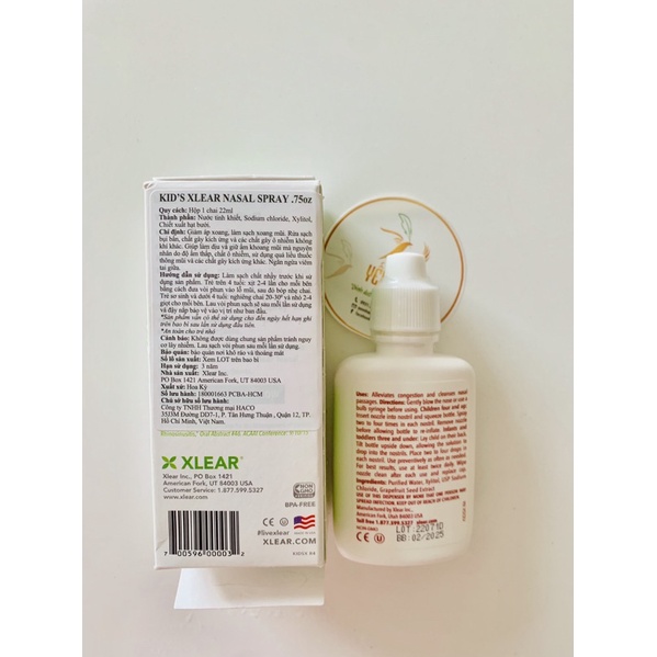 Xịt mũi Kid’s Xlear hộp 1 chai 22ml