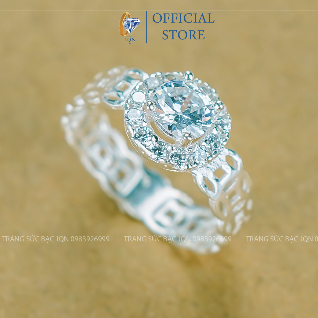 Nhẫn Nữ Kim Tiền JQN Nhẫn Bạc Ta Phong Thuỷ Tài Lộc N50