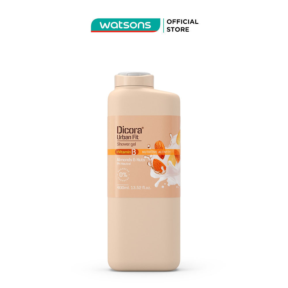 Sữa tắm dicora urban fit almonds & nuts vitamin b hạnh nhân & các loại hạt 400ml