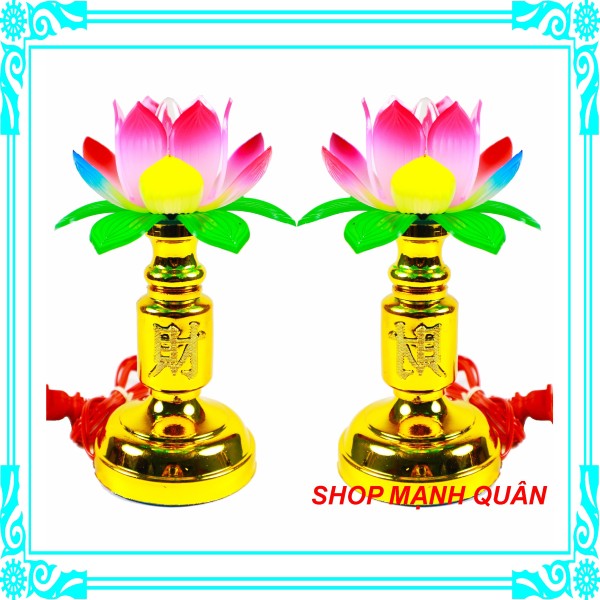 Bảng giá [HCM][ Thay bóng dễ dàng ] Cặp 2 Đèn thờ cúng hoa sen đèn để bàn thờ đèn thờ phật đèn hoa sen- đèn thờ thổ địa - Đèn thờ - Đèn thờ