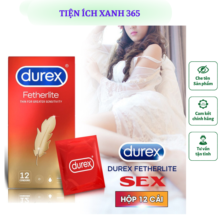 [Hộp 12c] Bao Cao Su Durex Fetherlite Chính Hãng - Loại Mỏng