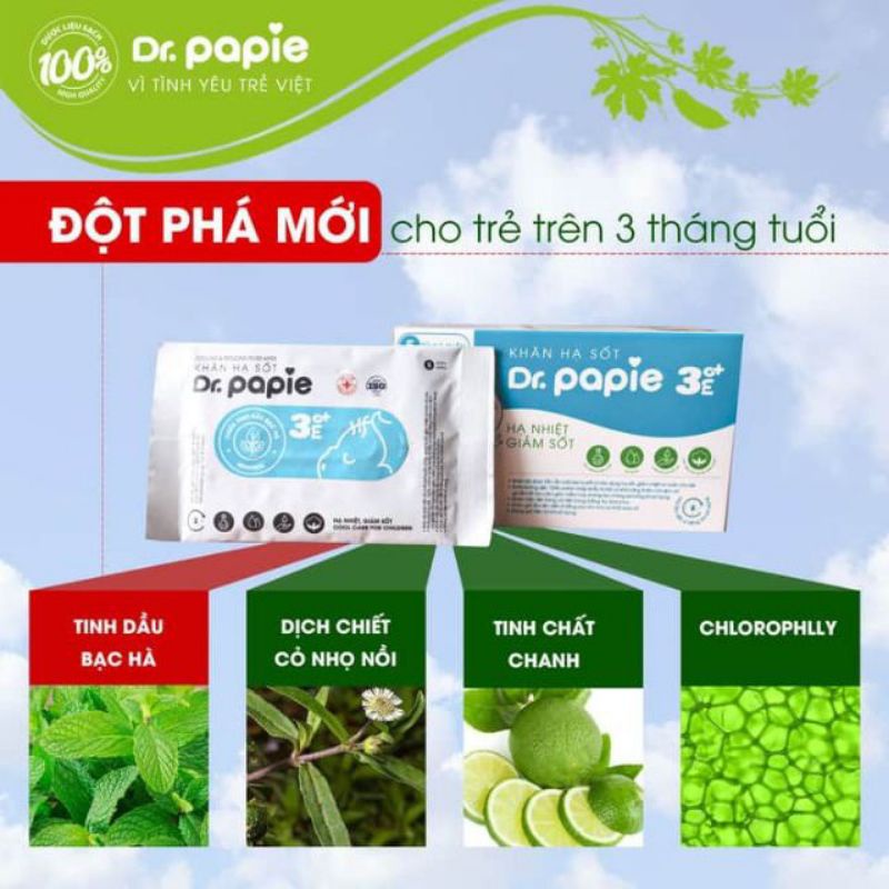 KHĂN LAU HẠ SỐT THẢO DƯỢC Dr.Papie