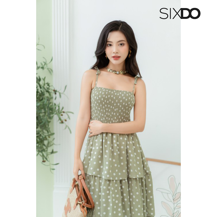Đầm hai dây maxi chiffon SIXDO