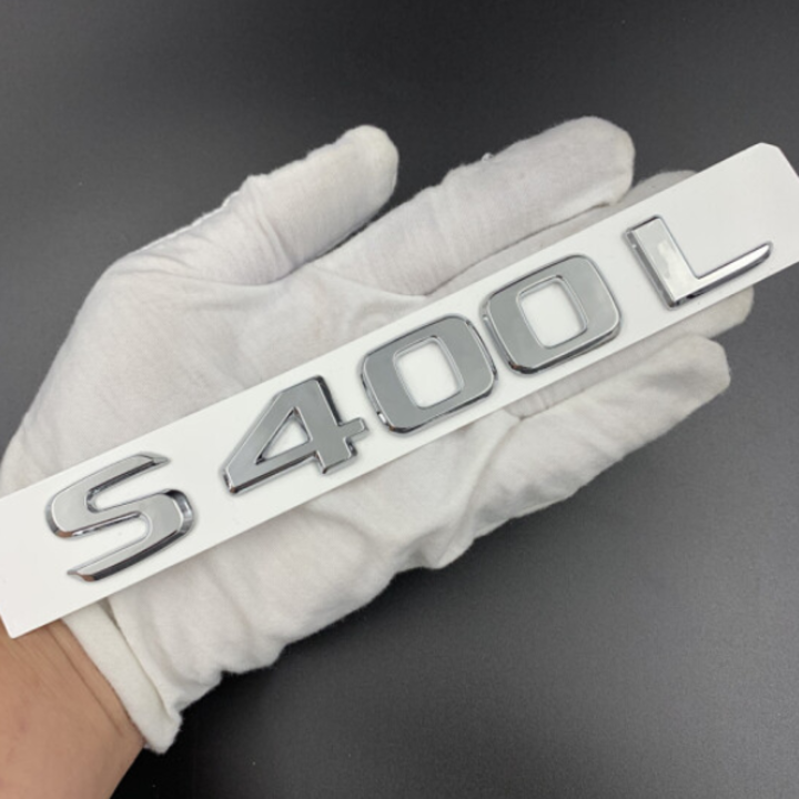 Decal tem chữ S400L dán đuôi xe ô tô