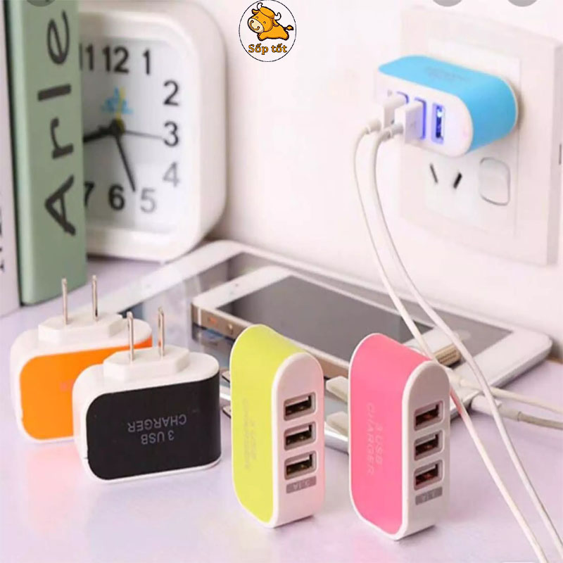 Củ sạc 3 cổng USB - Sạc điện thoại - Củ sạc nhanh