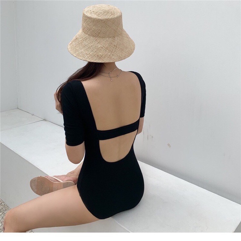[HCM]Bikini liền mảnh tay ngắn dây ngang lưng