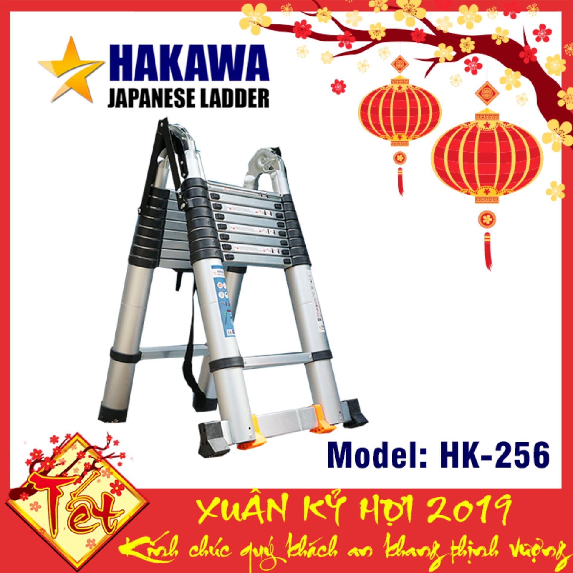 [HAKAWA] Thang nhôm rút chữ a HAKAWA NHẬT BẢN HK256 5m6 - Xếp gọn tiện lợi , dễ dàng di chuyển