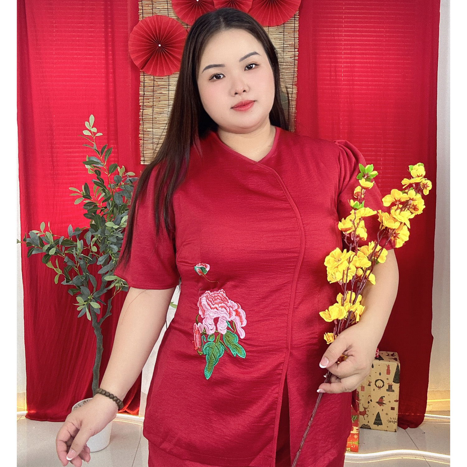 [MUA1TẶNG2]Đồ lam đi chùa bigsize thêu hoa nổi cao cấp