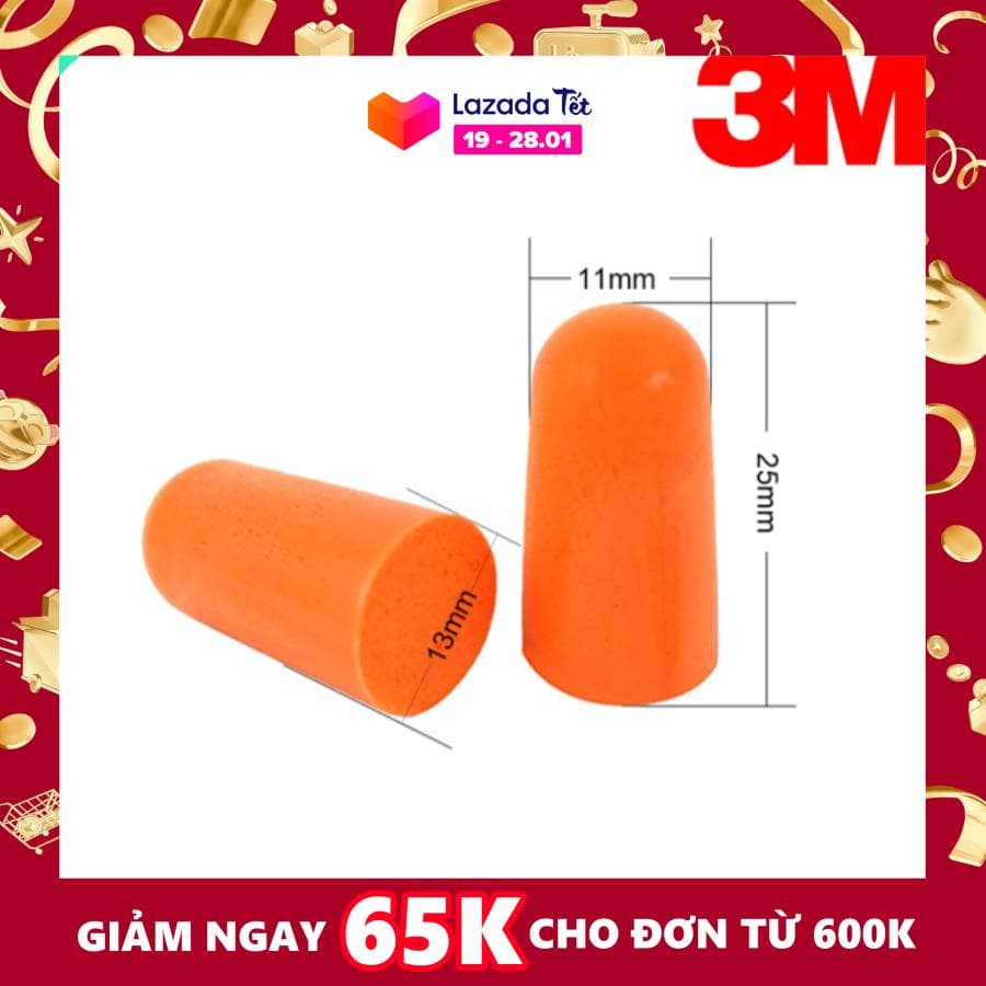 Combo anti-noise earplugs 3M 1100 high-grade, anti-noise earplugs anti dust streetwear, improve sleep help to sleep-genuine goods