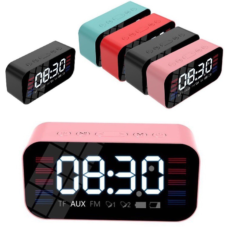 LOA BLUETHOOTH MINI A65 CÓ TÍCH HỢP ĐỒNG HỒ BÁO THỨC ĐIỆN TỬ MÀN HÌNH LED NHIỀU MÀU_Loa di động Loa nghe nhạc Loa Bluetooth mini Loa điện thoại Đồng hồ báo thức Đồng hồ học sinh