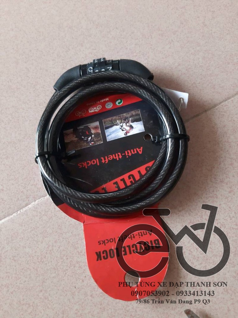Khoá dây 4 số cao cấp cho xe đạp