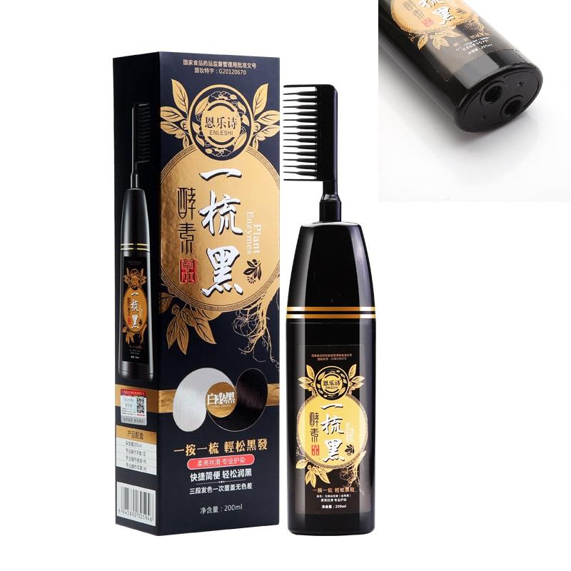 [Hoàn Tiền 20%] ( Đừng so sánh giá )LƯỢC NHỘM ĐEN TÓC THÔNG MINH - -Lượt CHẢI Nhuộm Tóc Đen - DẦU GỘI NHUỘM TÓC BẠC 200ml ( AN TOÀN SỨC KHỎE )