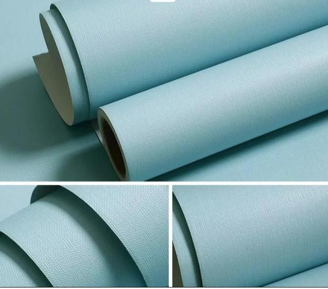 Cuộn 5m decal giấy dán tường Xanh Dương Nhám khổ 45cm keo sẵn dán 2.25 mét vuông