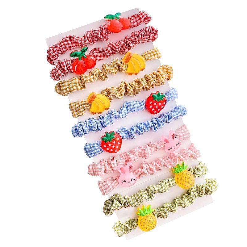 Set 10 dây chun cột tóc vải scrunchies dễ thương cho bé