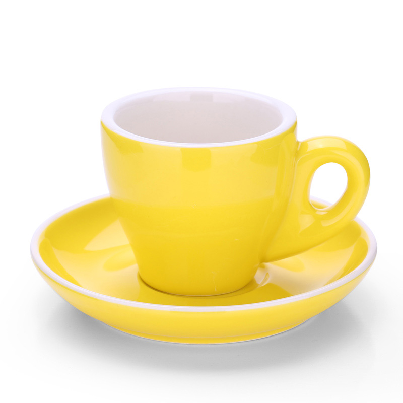 Ly sứ espresso 80cc màu vàng