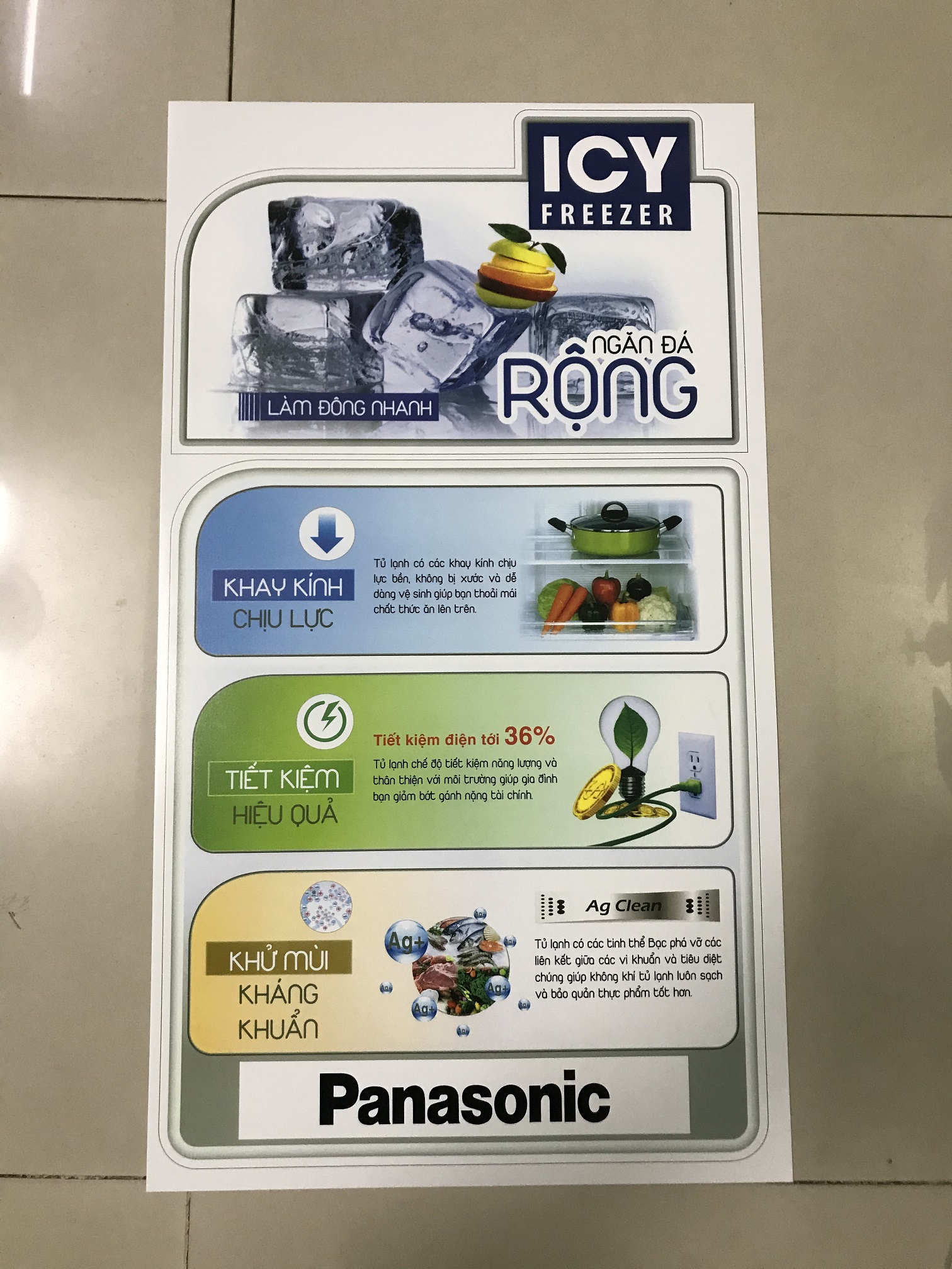 [HCM]Miếng dán tủ lạnh Panasonic  - Tem dán tủ lạnh Panasonic