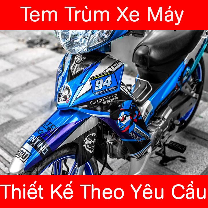 Tem trùm sirius xanh dương - Độ tem xe sirius thiết kế theo yêu cầu - Chế tem trùm xe sirius rẻ đẹp