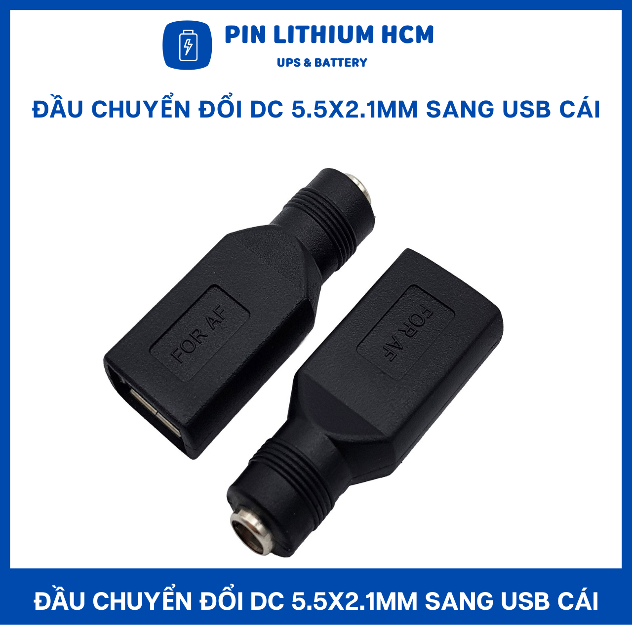 Đầu chuyển đổi DC 5.5x2.1mm sang USB cái