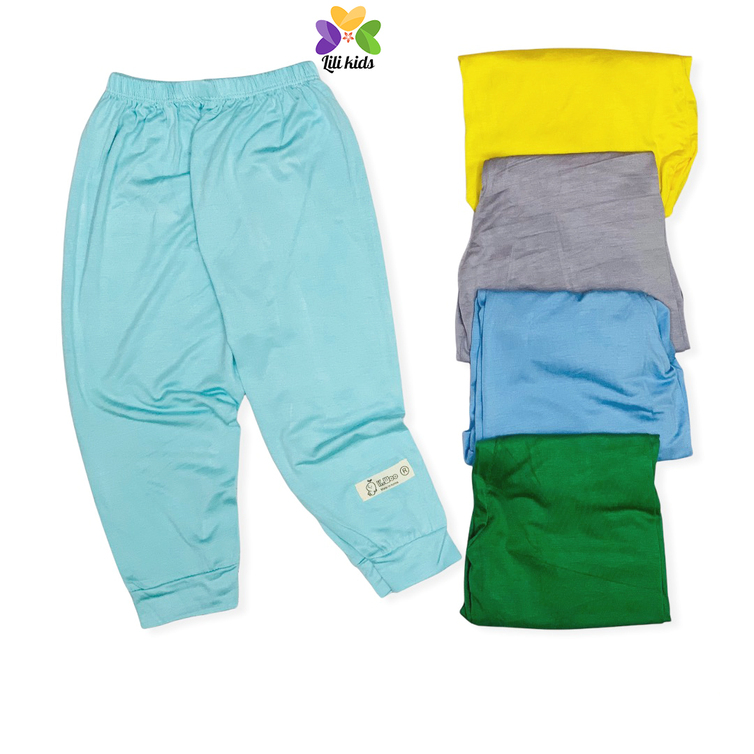 Quần Dài Cho Bé Trai Bé gái Quần Size Đại Thun Lạnh Cho Bé Bo Gấu Cạp Thường Họa Tiết Nhỏ Xinh Cho Bé Trai Bé Gái lili.kids QCD03