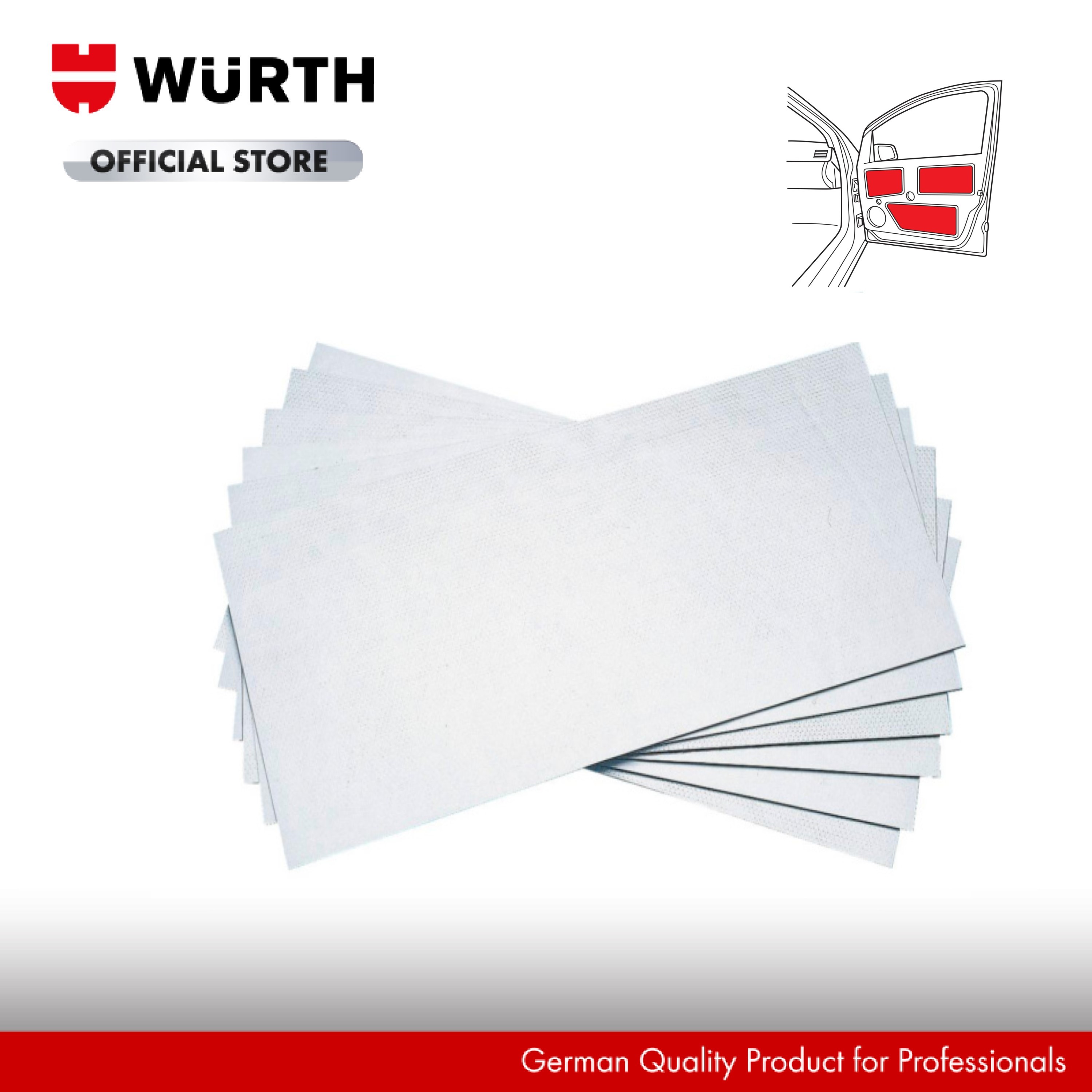 Wurth Tấm Tiêu Âm Cửa Bitumen Polypropylene (6 Tấm/Hộp) 550x250x2 mm