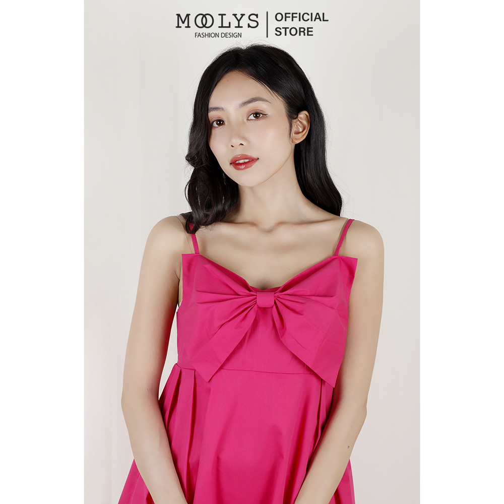Đầm hai dây đính nơ dễ thương Moolys MD007