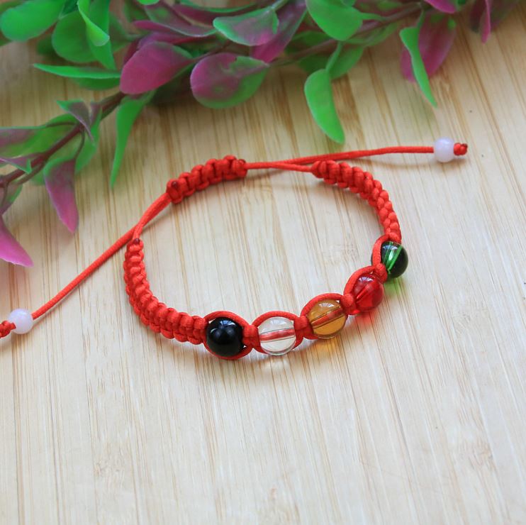 (HCM) Vòng Tay Bình An Pha Lê Chỉ Ngũ Sắc