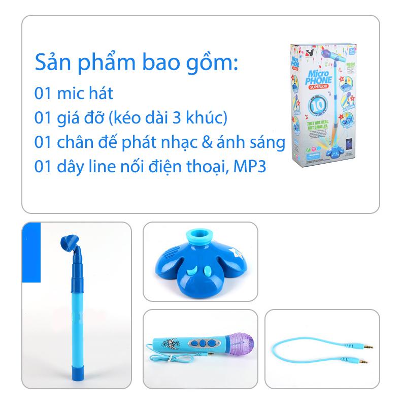 Mic hát karaoke đơn có giá đỡ Microphone Superlor