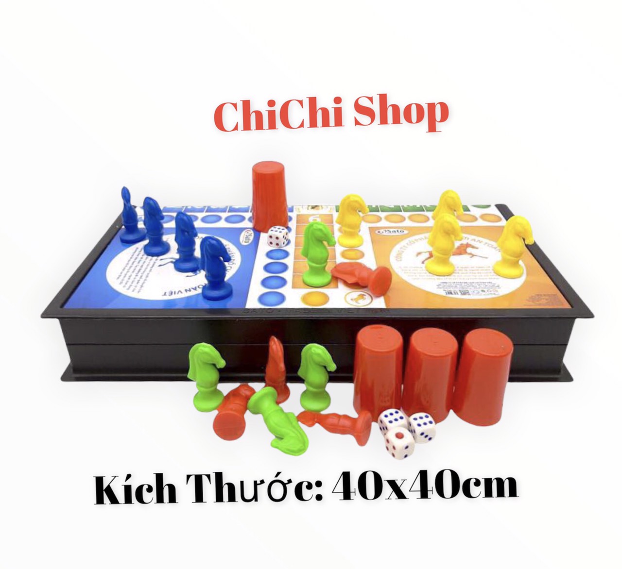 Đồ chơi board game cờ cá ngựa sato loại lớn, có nam châm cho bé