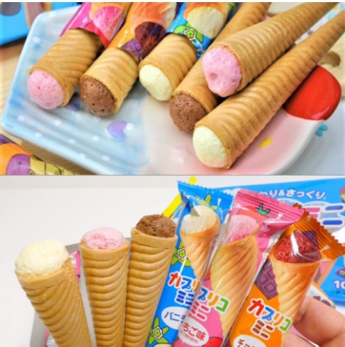 Bánh nhân kem ốc quế Glico cho bé
