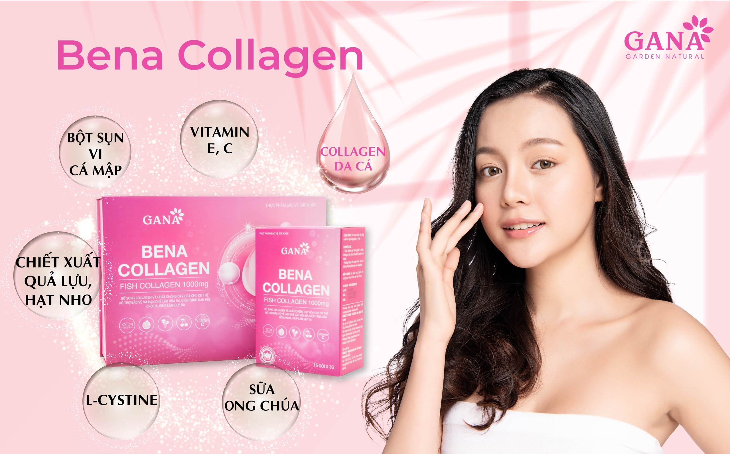 Collagen Dạng Bột BENA COLLAGEN GANA( HỘP 30 GÓI)