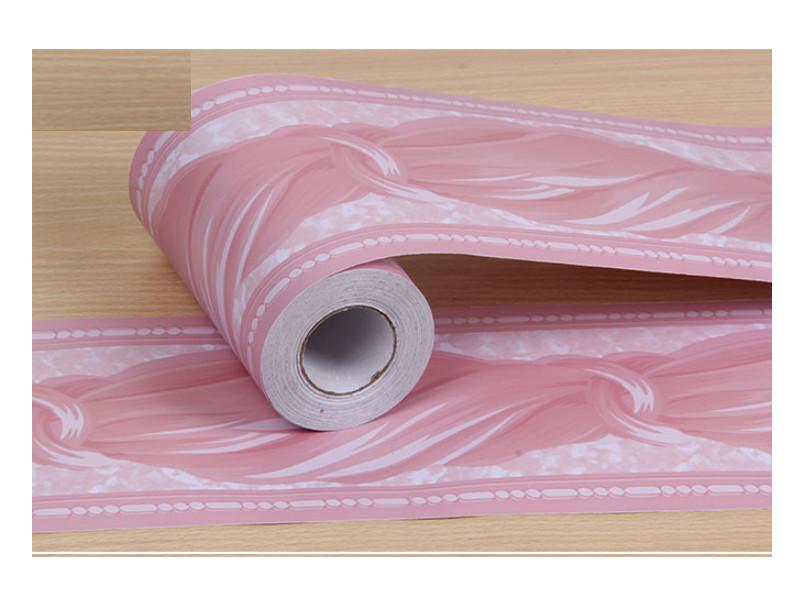Cuộn 10m len dán viền tường keo sẵn xoắn lụa hồng