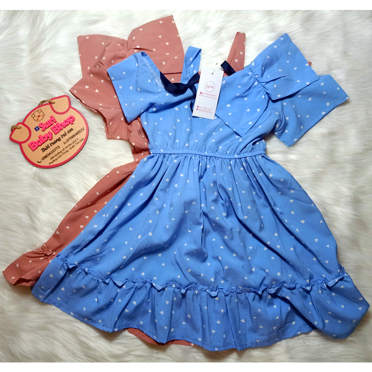 Đầm von chấm bi (24-36kg) #đầm