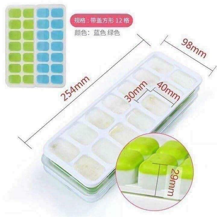 KHAY ĐÁ DẺO SILICON CÓ NẮP