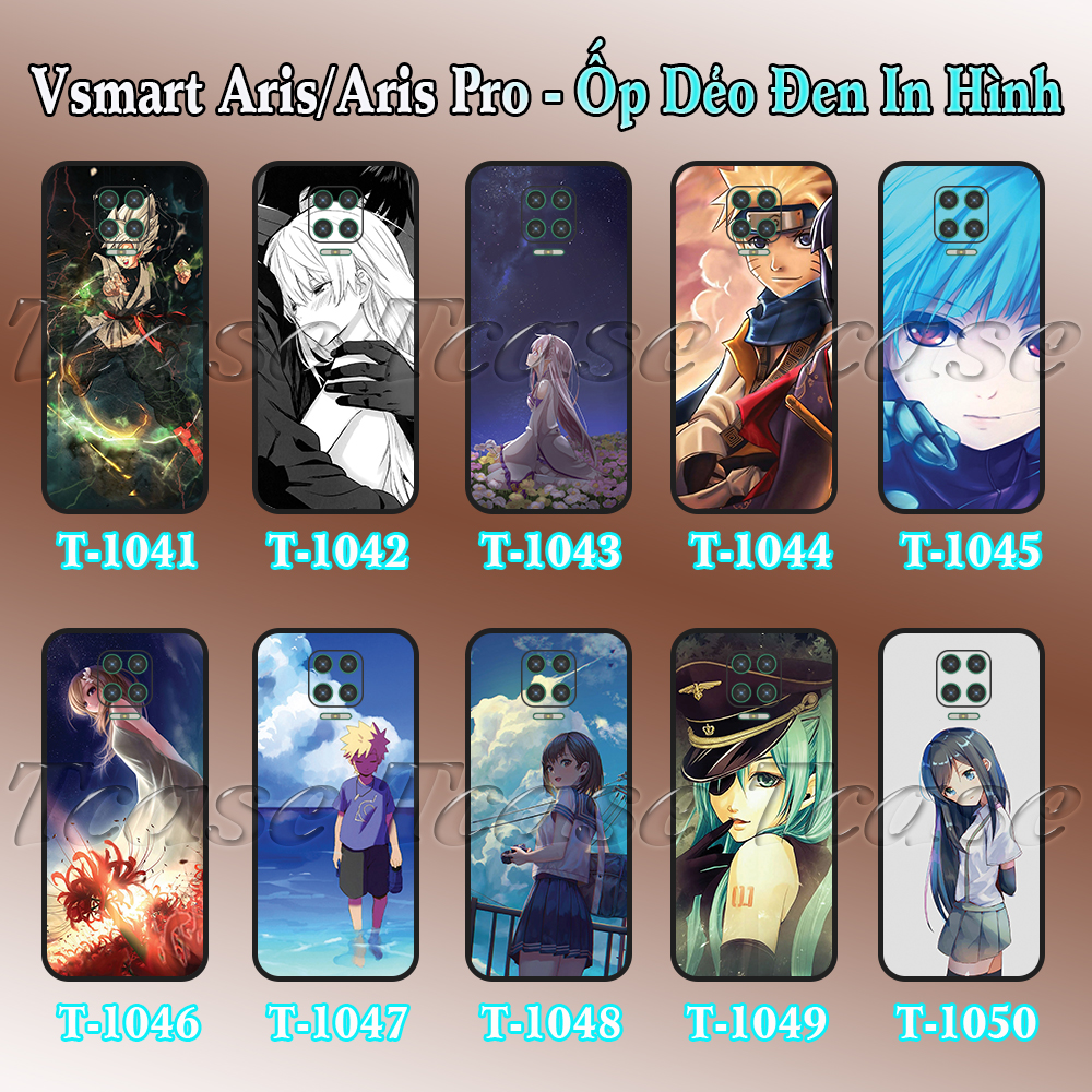 [HCM]Ốp lưng Vsmart Aris/ Aris Pro dẻo đen in hình Anime
