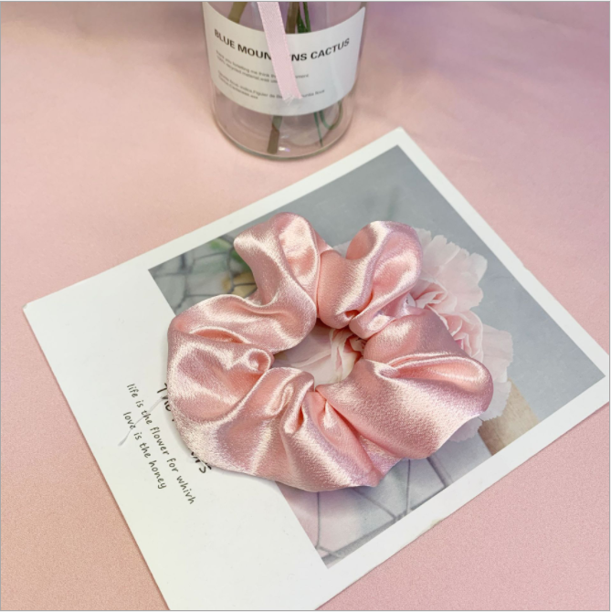 Dây Cột Tóc Scrunchies Vải Trơn Bóng
