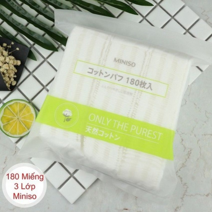BÔNG TẨY TRANG MINISO JAPAN - 180 MIẾNG