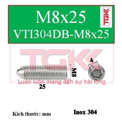 Vít trí đầu bi inox 304 m8