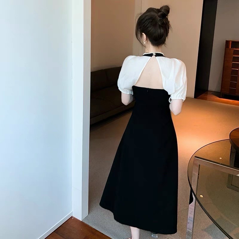 Đầm tay phồng phối trắng bigsize 50-90kg