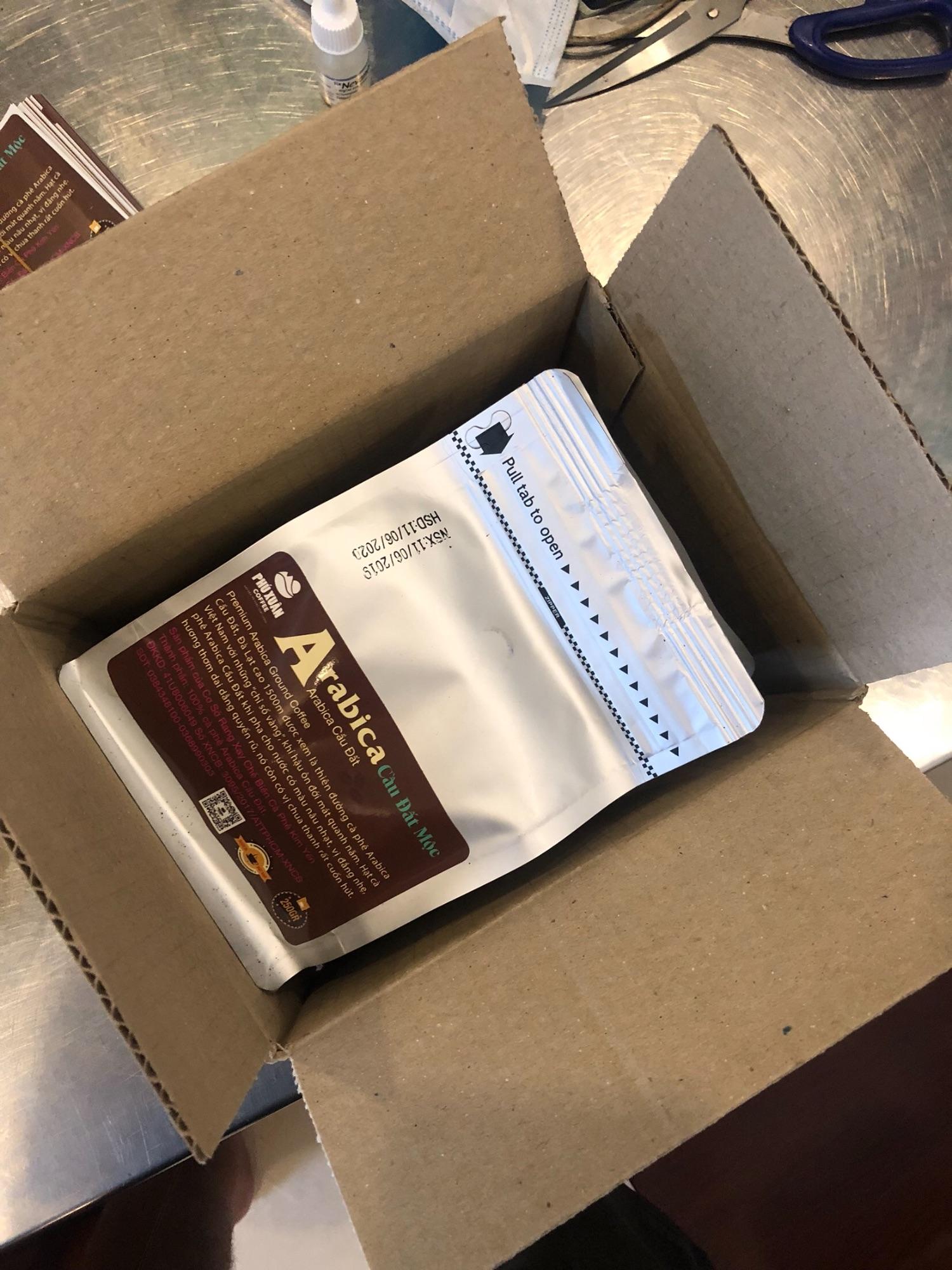 250gr Cà Phê Arabica Cầu Đất Mộc (Bột/Hạt) Phú Xuân Coffee - Cà phê rang xay mộc pha phin pha máy