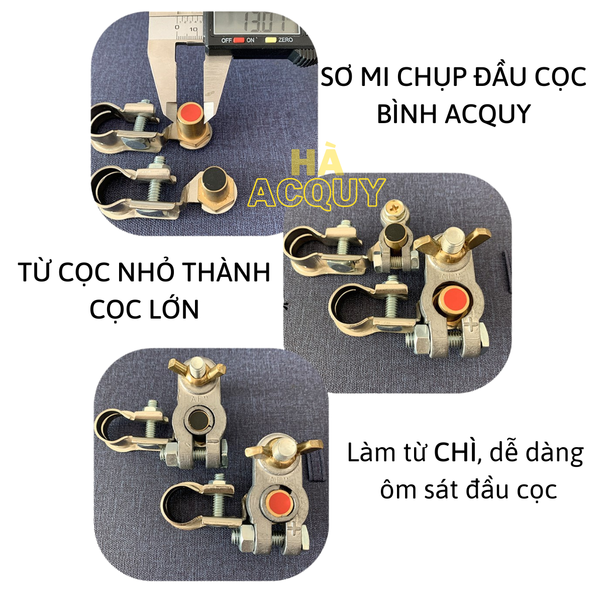 Cọc Sơ Mi Chì Chụp Bình Ắc Quy - 1 Cặp