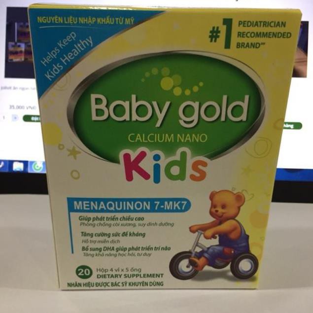 Baby gold kids bổ sung canxi cho bé, sản phẩm có nguồn gốc xuất xứ rõ ràng, đảm bảo chất lượng