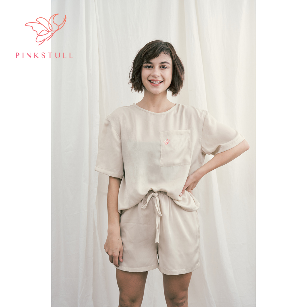 Bộ đồ ngủ Pinkstull Basic tay ngắn quần ngắn lụa trơn