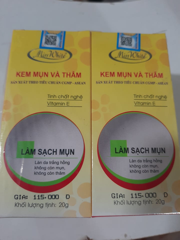 kem misswhite mụn và thâm dạng tuýp 20g