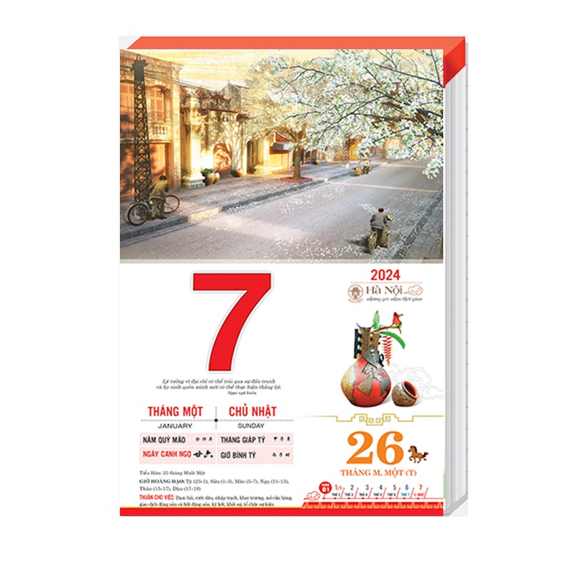 Bloc lịch 2024 - kích thước 20cm x 30 cm – Lịch Hà Nội