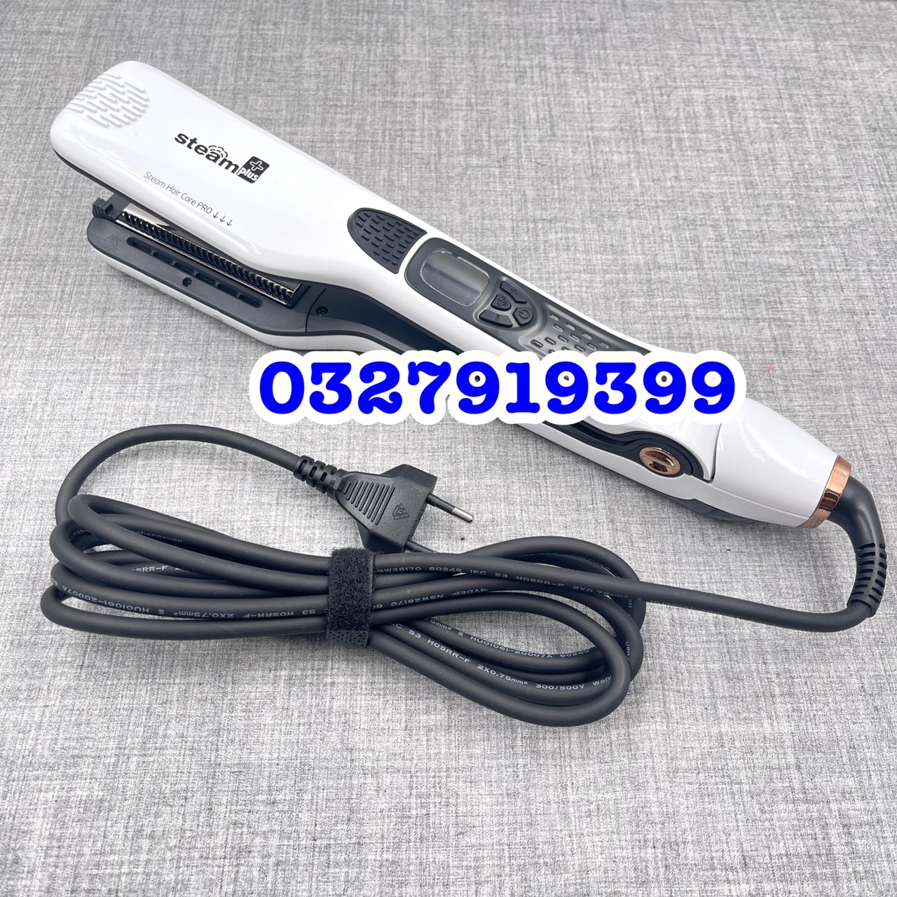 Steam Plus+ Máy Duỗi Tóc Hơi Nước Cao Cấp 250W 5 Mức Nhiệt Độ 150-230 Độ C Chất Liệu Gốm Ceramic Chống Dính An Toàn Bền Bỉ Có Lỗ Thoát Hơi Nước Và Lược Chải Mượt