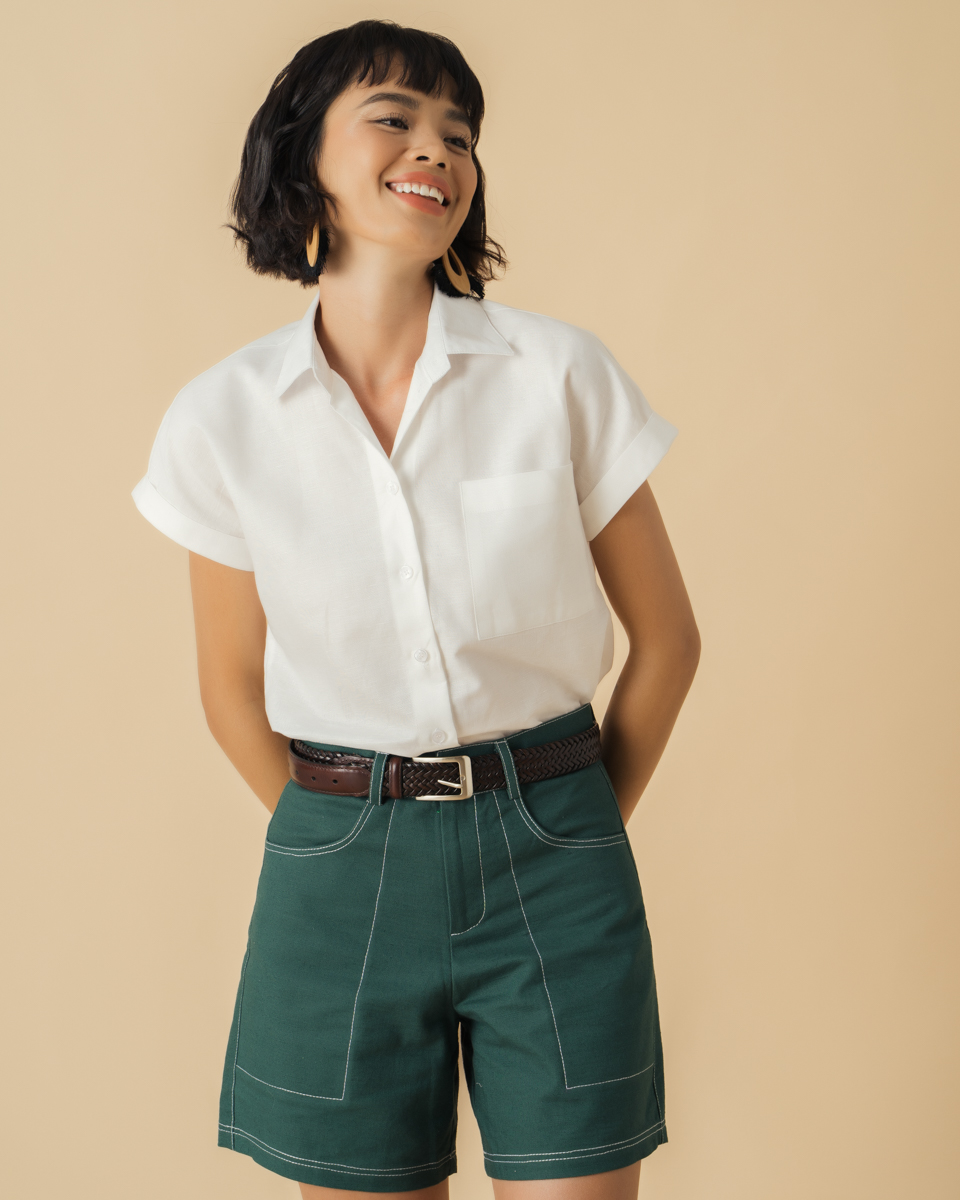 Áo Sơ Mi Linen Trắng Becoming Discover SMW429-T