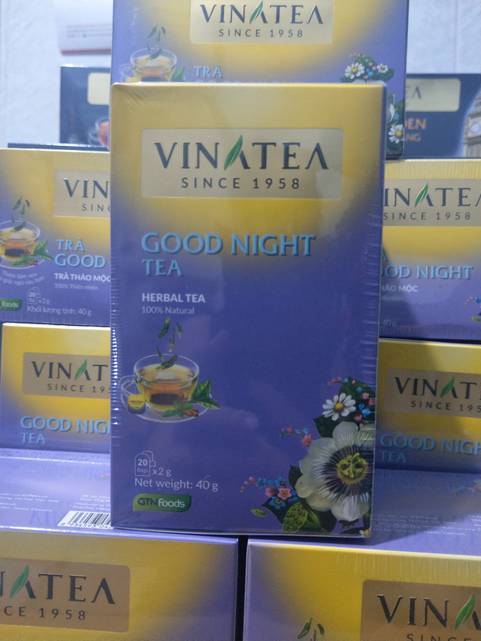 Trà ngủ ngon Vinatea hộp 40g (20 túi x 2g)
